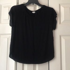 black cotton short sleeve shirt